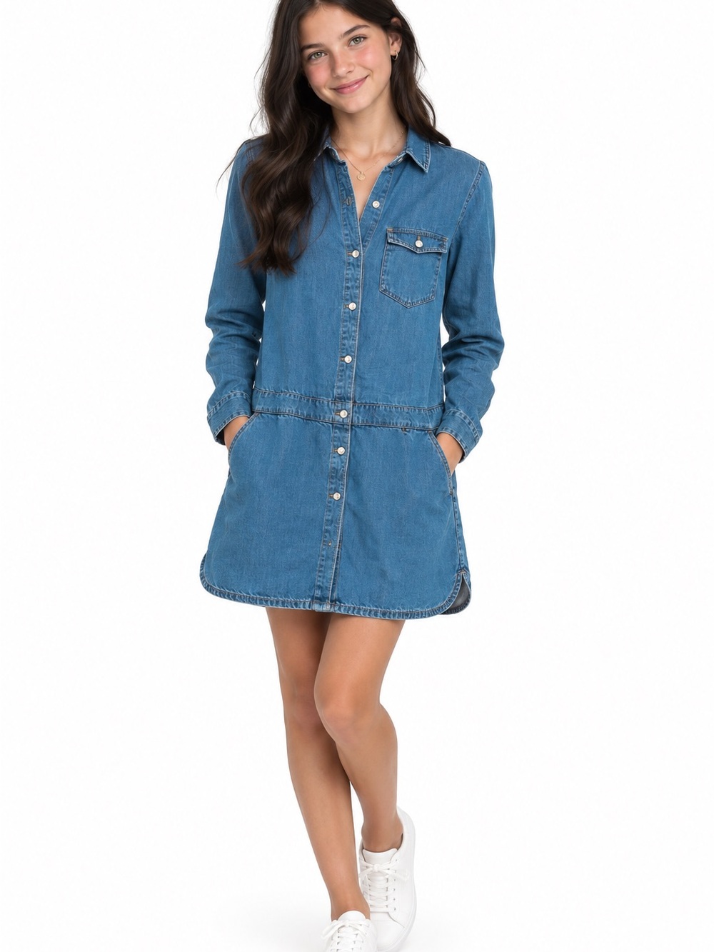 ZARA Girls chambray shirt dress LIKE NEW 13-14